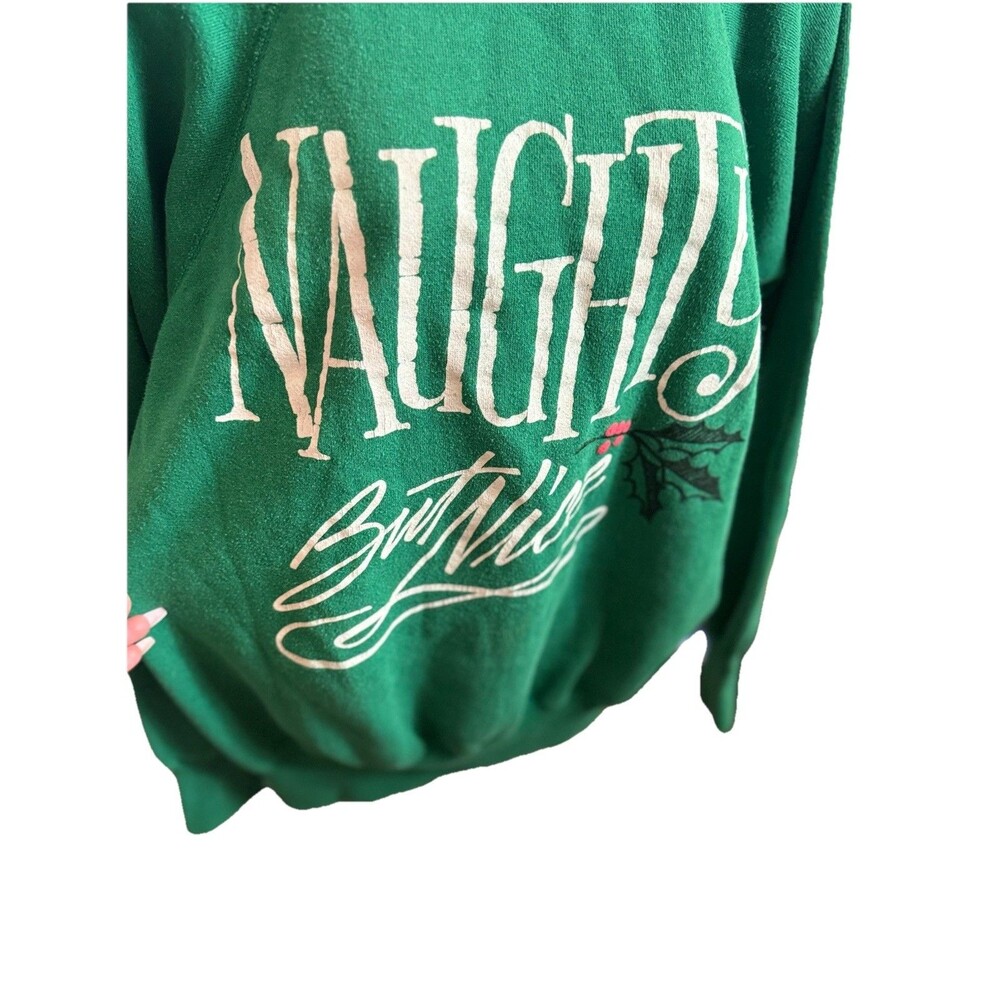 Vintage Ultra Sweats Green Crewneck Pullover Sweatshirt L Graphic Holiday